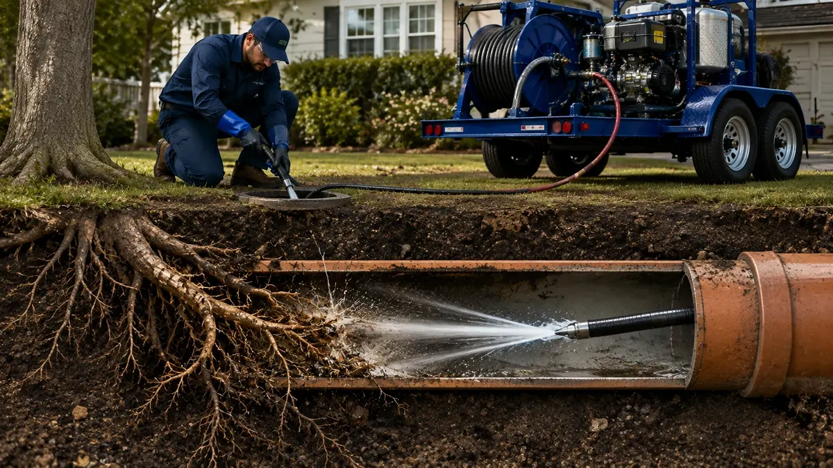 Tree Root Removal with Hydro Jetting in Discovery Bay